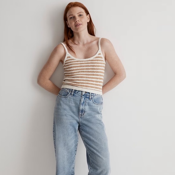 Madewell Striped Open-Stitch Sweater Tank - Picture 2 of 7